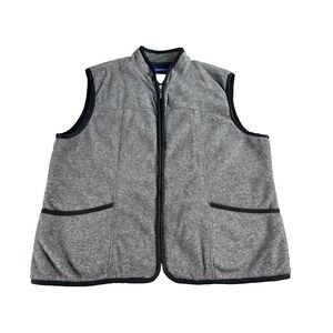 Catalina Womens Fleece Vest Jacket Large Gray Full Zip Outdoor Casual Layering